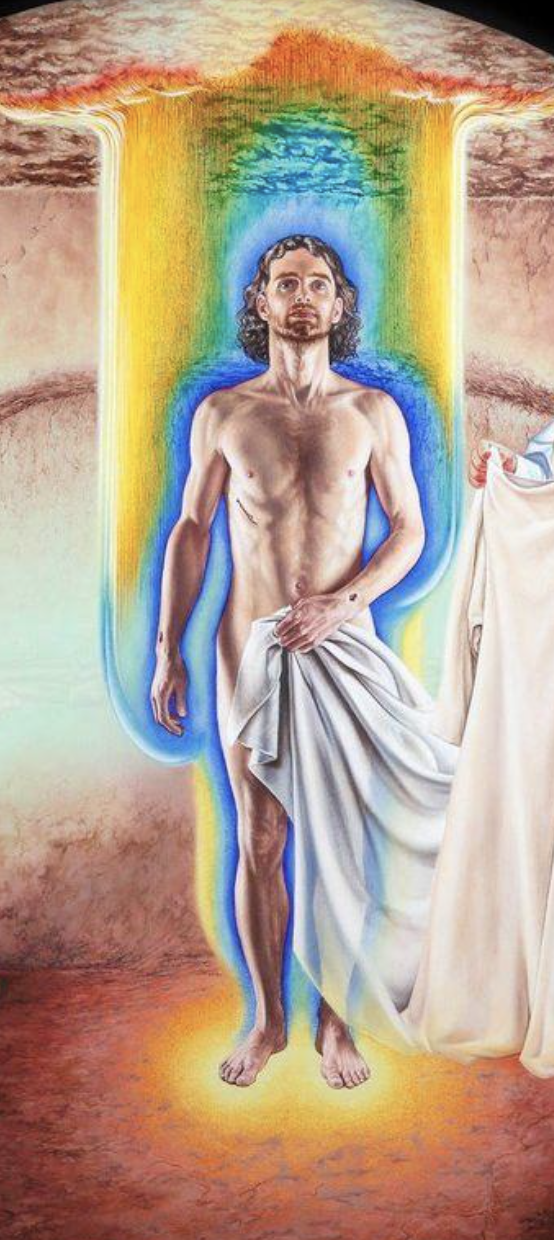 Jesus within the Holy Spirit flame