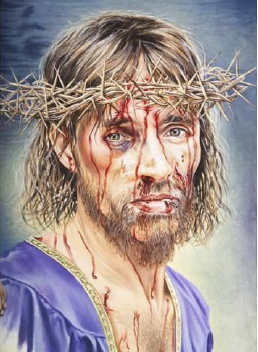 Jesus wearing the crown of thorns